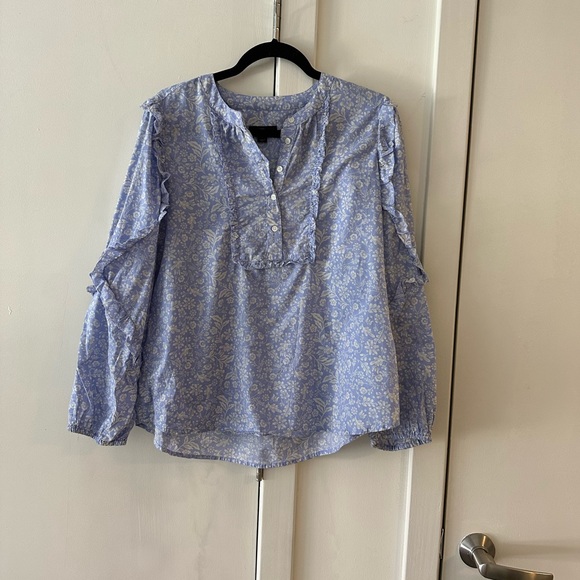 J Crew FLORAL RUFFLE BLOUSE - Picture 2 of 4